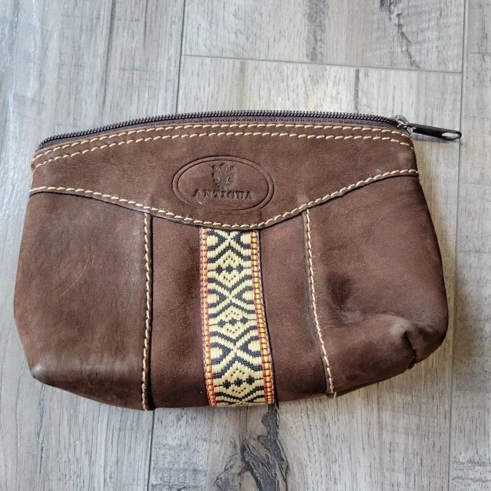 Antigua handmade leather full zip pouch - Picture 1 of 7